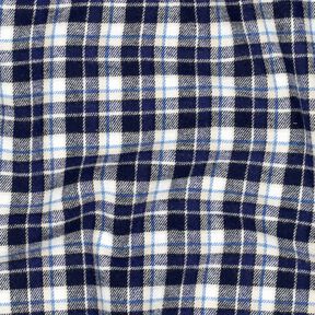 Flanela de algodão Xadrez pequeno – azul-marinho/branco sujo, 