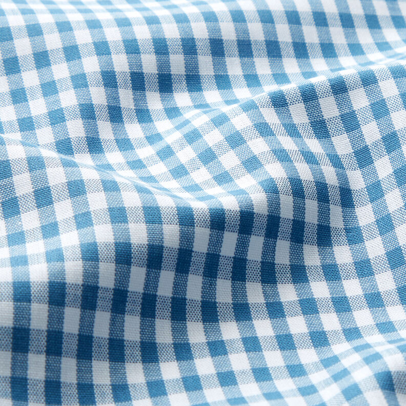 Tecido de algodão Xadrez Vichy 0,5 cm – azul ganga/branco,  image number 2