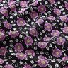 Tecido de viscose Mar de flores – preto/púrpura média,  thumbnail number 2
