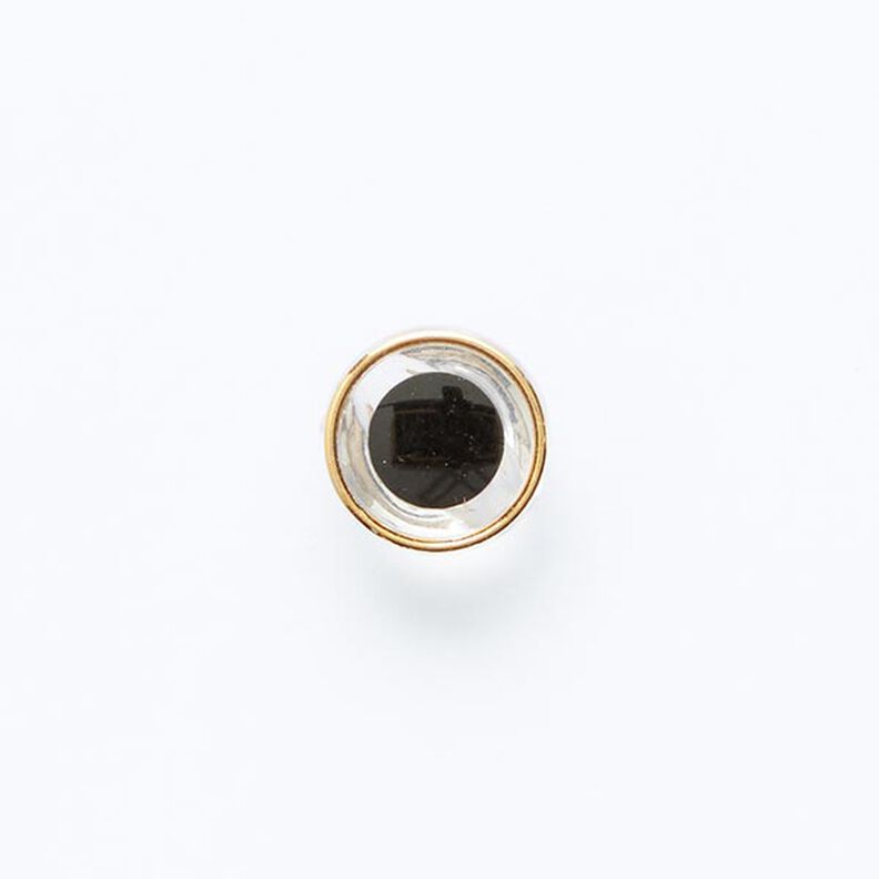Botão com pé com rebordo dourado [ Ø 11 mm ] – preto/dourado,  image number 1
