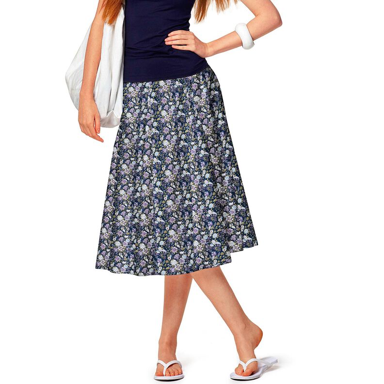 Popelina de algodão Prado de flores românticas – azul-marinho/lavanda,  image number 5