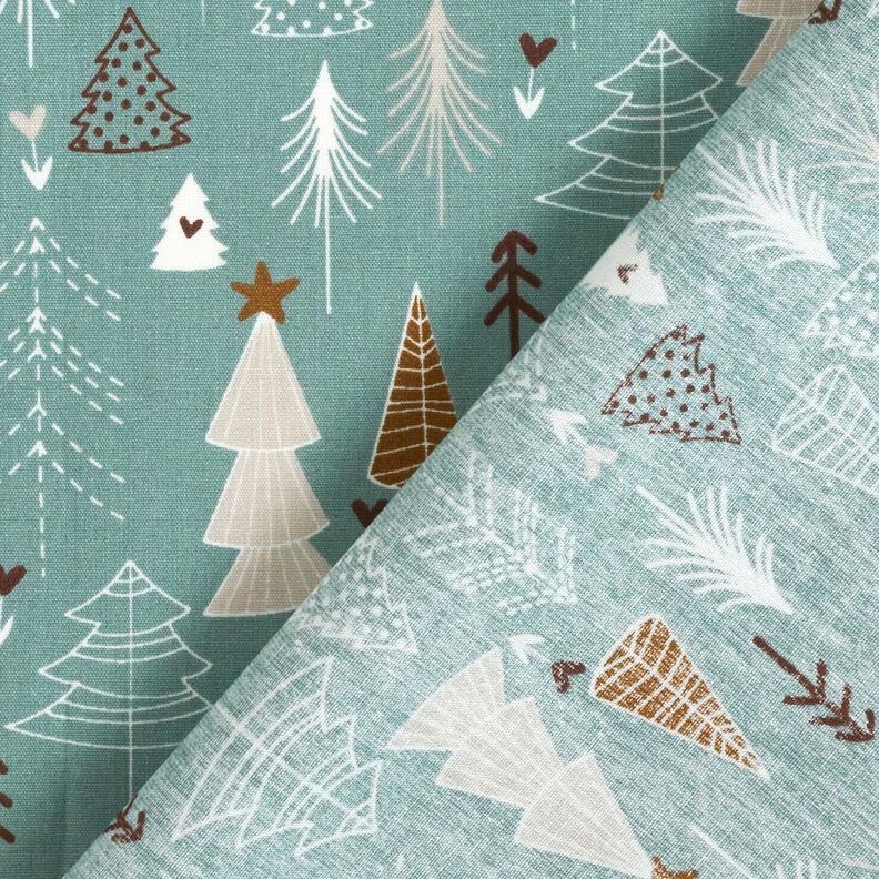 Tecido de algodão Popelina Pinheiros minimalistas – verde amarelado,  image number 4