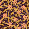 Tecido para decoração Meio linho Panamá Flores multicor – beringela/laranja-claro,  thumbnail number 1