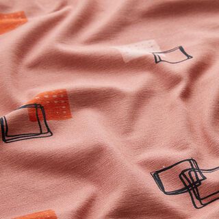 GOTS Jersey de algodão Quadrados | Tula – rosa embaçado, 