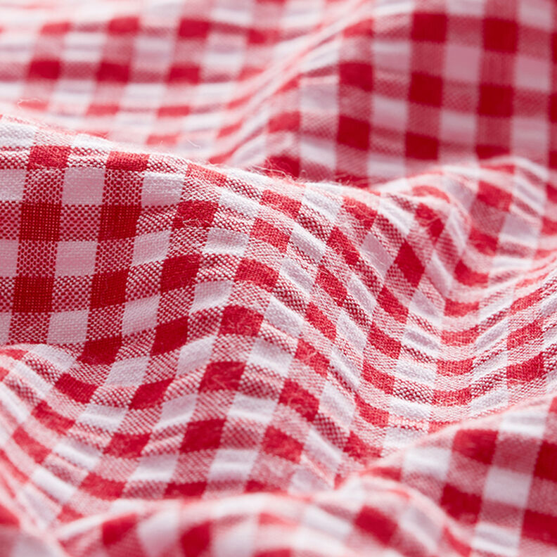 Anarruga Mistura de algodão Xadrez Vichy – vermelho,  image number 2