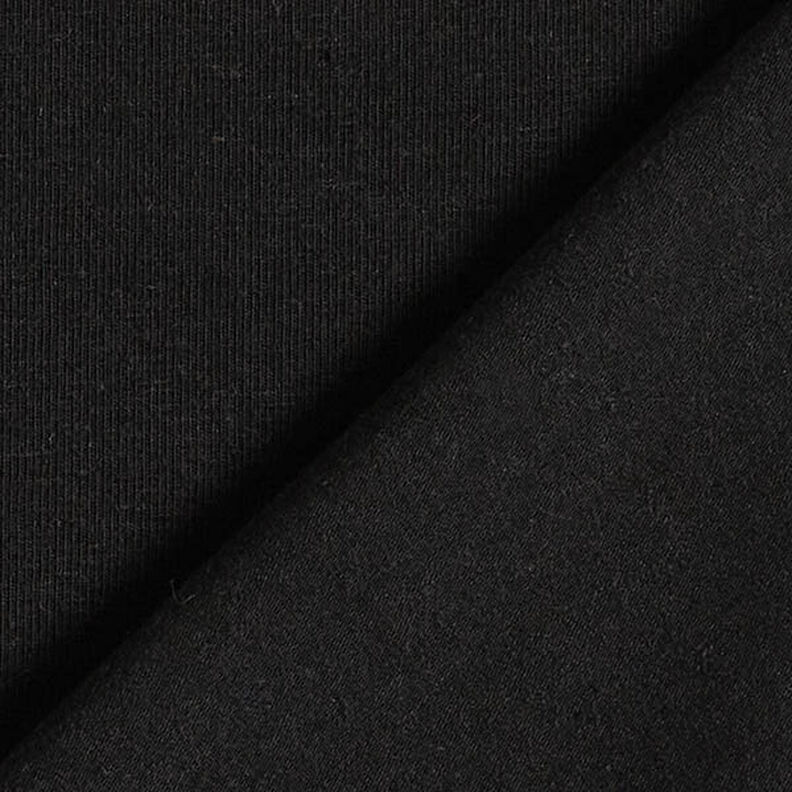 Jersey em mistura algodão e linho liso – preto,  image number 3