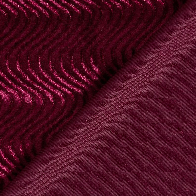 Veludo Stretch Ondas em relevo – bordô,  image number 4