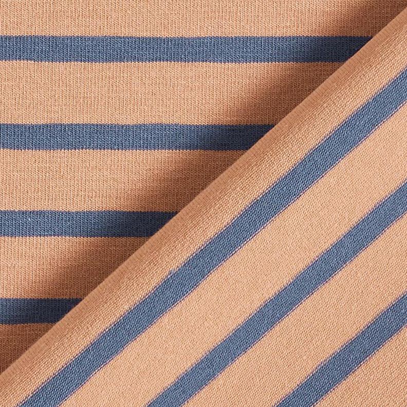 Jersey de algodão Riscas estreitas e largas – cobre/azul ganga,  image number 4