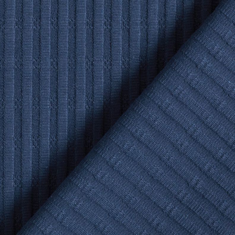 Jersey canelado Padrão tricotado – azul-noite,  image number 4