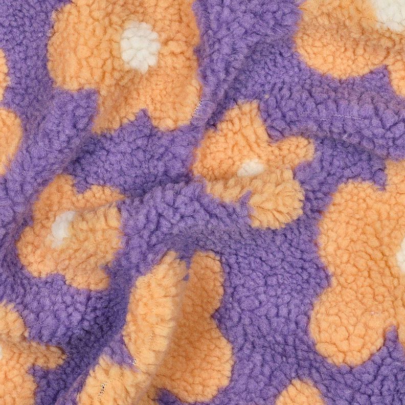 Tecido de pel&uacute;cia Teddy Flores | Poppy Fabrics &ndash; lavanda/damasco,  image number 2