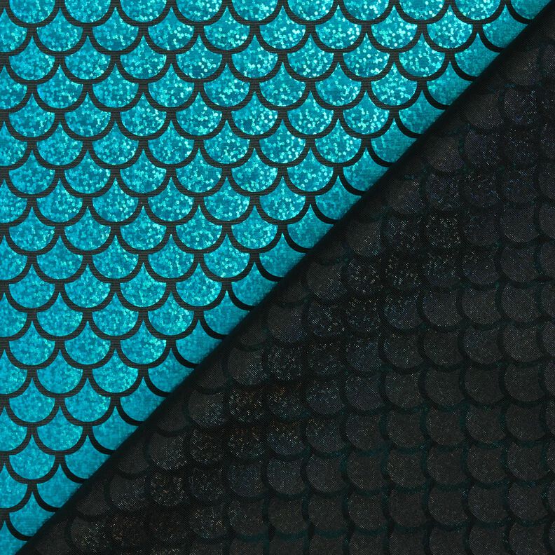 Jersey prateado Escamas de sereia – preto/turquesa,  image number 4