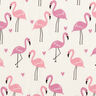 Tecido polar alpino Flamingos apaixonados – branco sujo,  thumbnail number 1