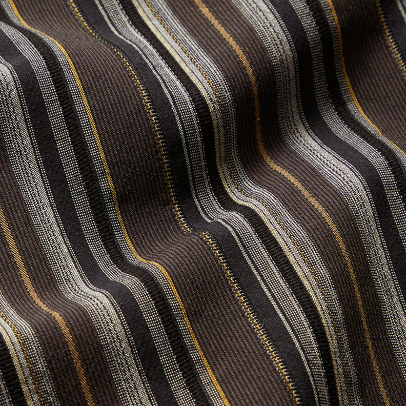 Mistura de algodão Riscas – castanho escuro,  image number 2