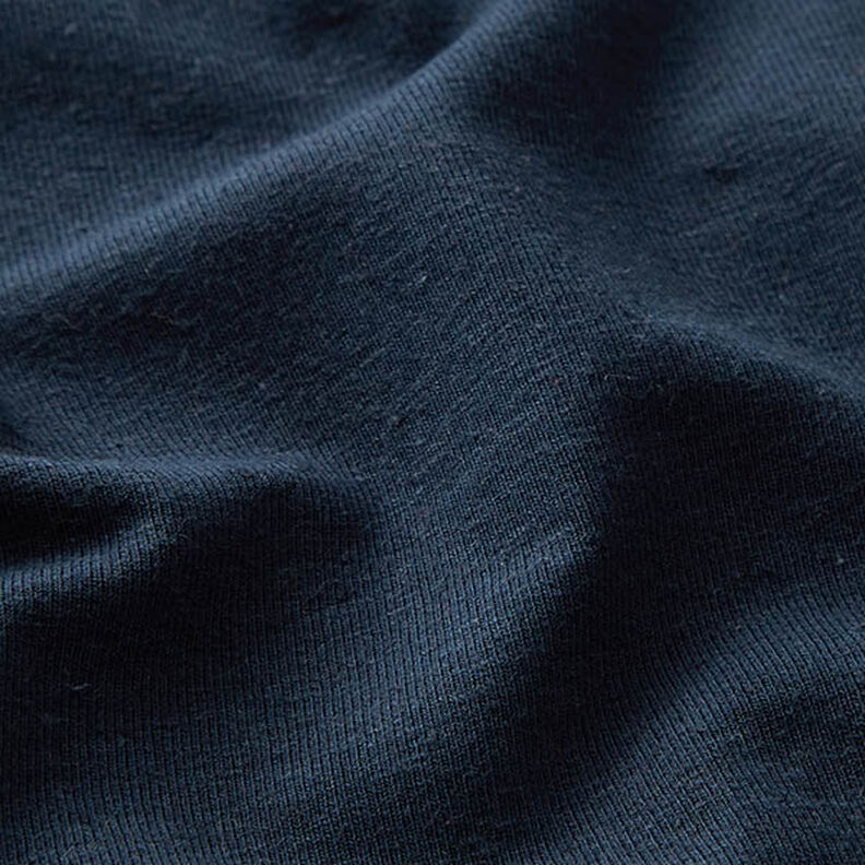 Jersey em mistura algodão e linho liso – azul-marinho,  image number 2