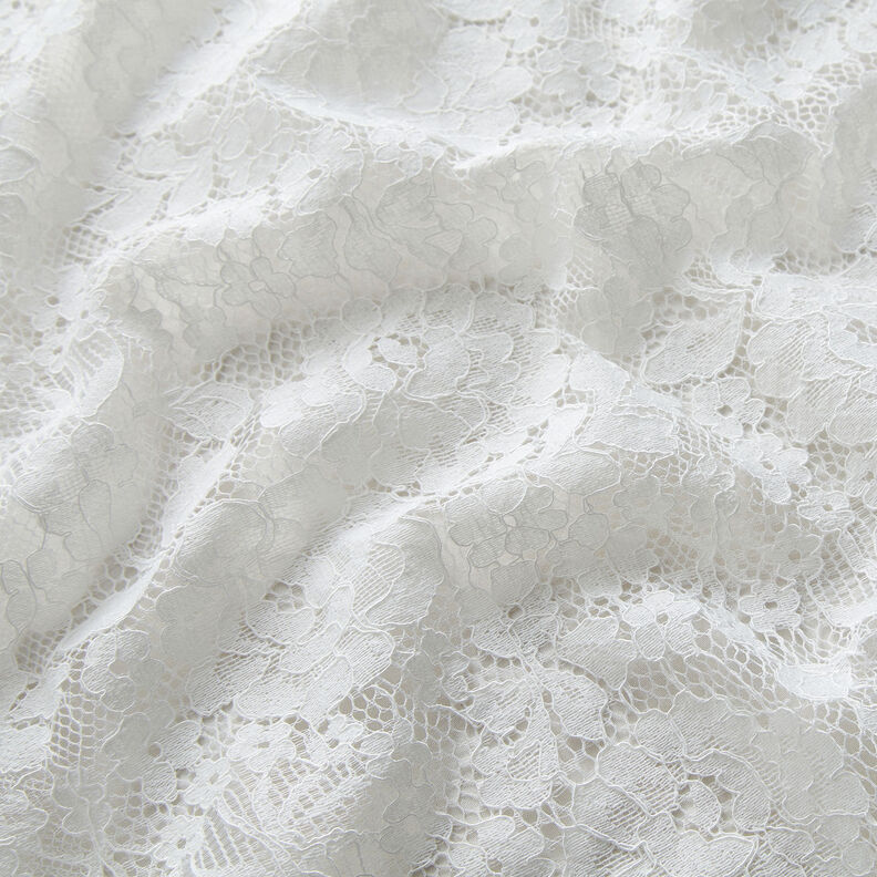 Tecido fino de renda Motivo floral – branco,  image number 2