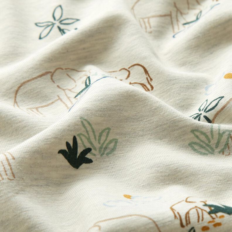 Jersey de algodão Elefantes na estepe | by Poppy – natural,  image number 2