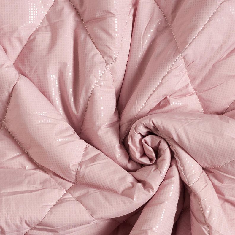 Tecido acolchoado brilho leve Losangos – rosa-claro,  image number 3