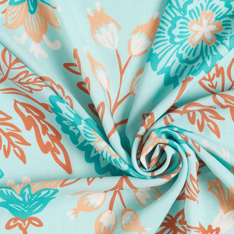 Viscose Voile Flores Tiffany – turquesa claro,  image number 3