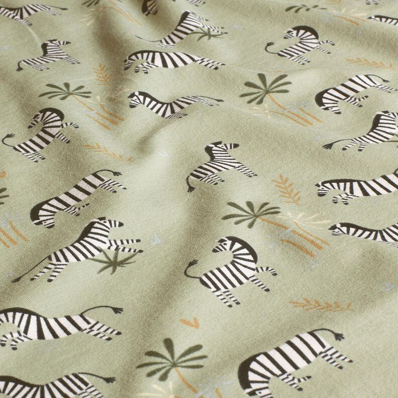 Jersey de algodão Zebras das estepes – verde amarelado,  image number 2