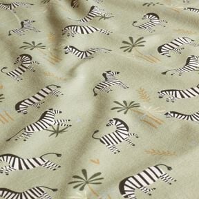 Jersey de algodão Zebras das estepes – verde amarelado, 