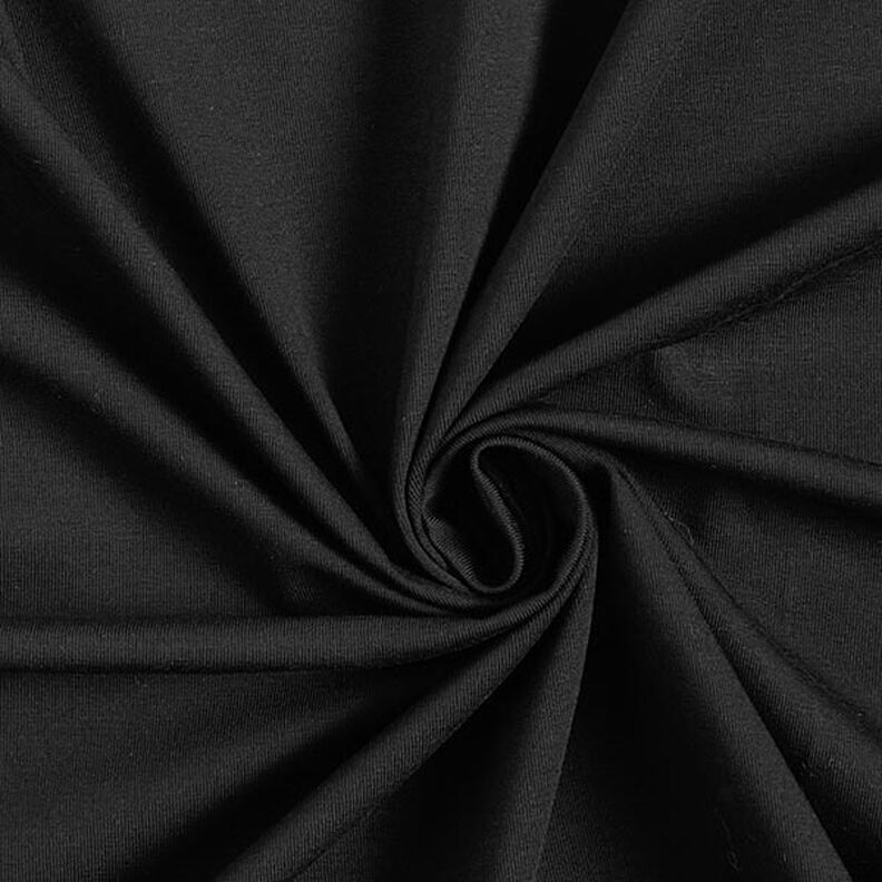 Jersey de algodão médio liso – preto,  image number 1