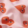 Tecido de algodão Cretone Corações grandes – rosé/vermelho,  thumbnail number 2
