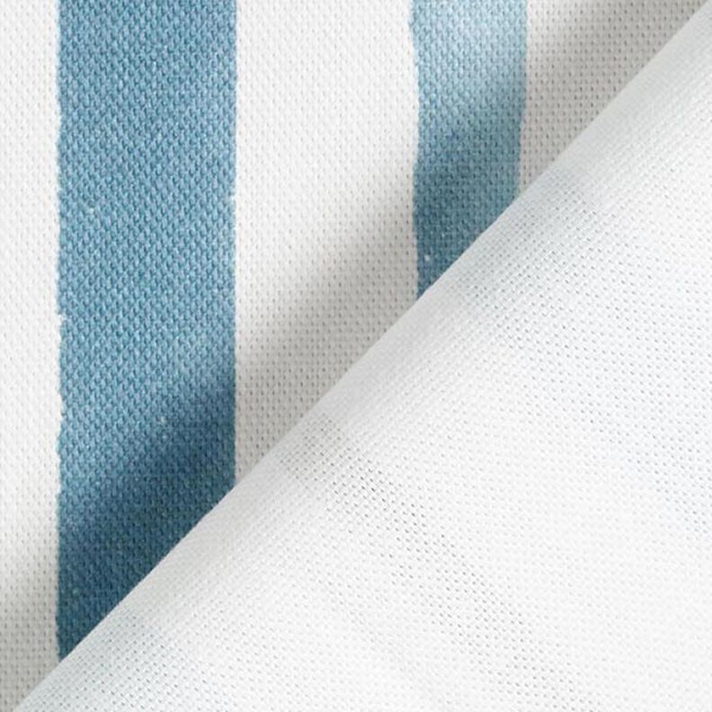 Tecido para decoração Meio linho Panamá Aguarelas Riscas – branco/azul,  image number 5