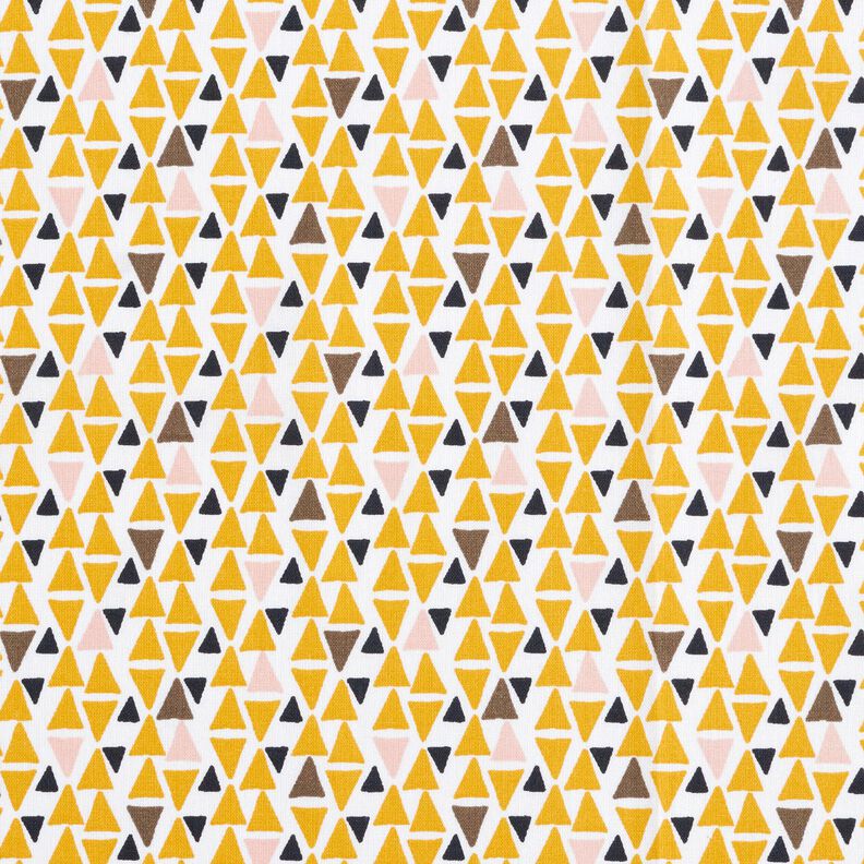 Tecido de algodão Cretone Mini triângulos – rosa-claro/amarelo-caril,  image number 1