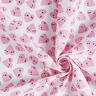 Tecido de algodão Cretone Corações com olhos – branco/rosa,  thumbnail number 3