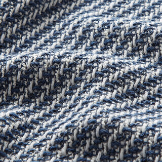 Tweed de algodão Riscas oblíquas – azul ganga/branco, 