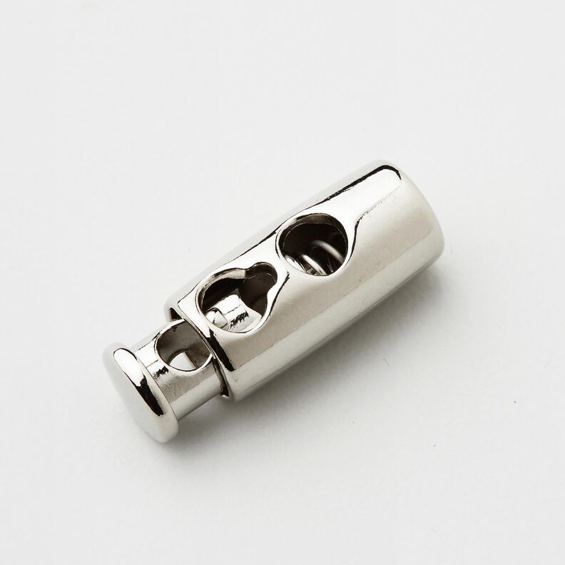 Travão para cordão de metal [Abertura: 3 mm] – prata metálica,  image number 1