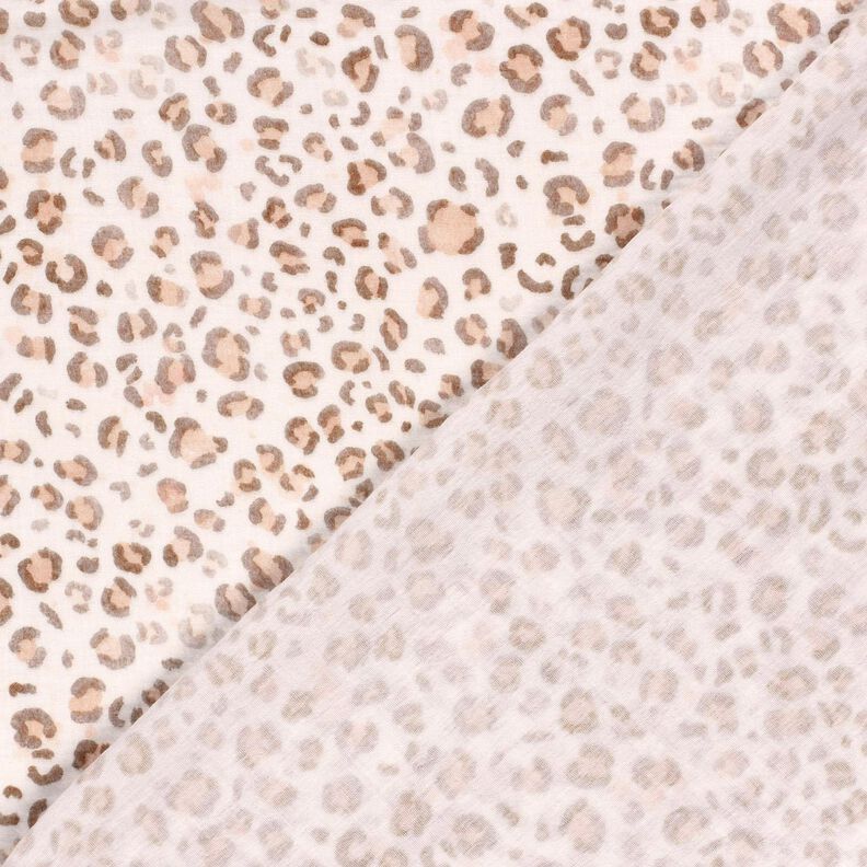 Musselina/ Tecido plissado duplo Aguarela Leo Impressão Digital – marfim,  image number 4