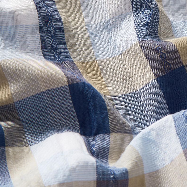 Mistura de algodão Crashed Xadrez colorido – azul,  image number 2