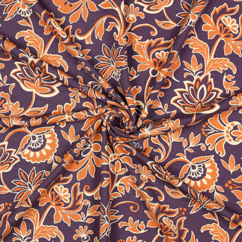 Jersey Romanit Flores Paisley | Poppy Fabrics – roxo,  image number 3