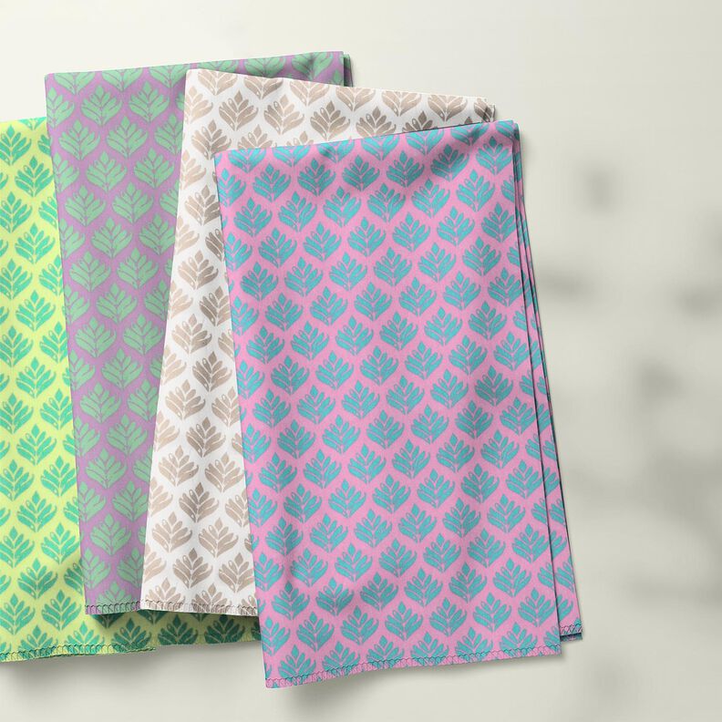 Algodão revestido Leques abstratos – branco/caju,  image number 5