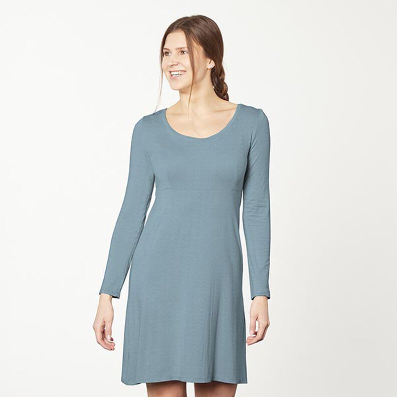 Jersey de algodão médio liso – azul-pomba,  image number 6