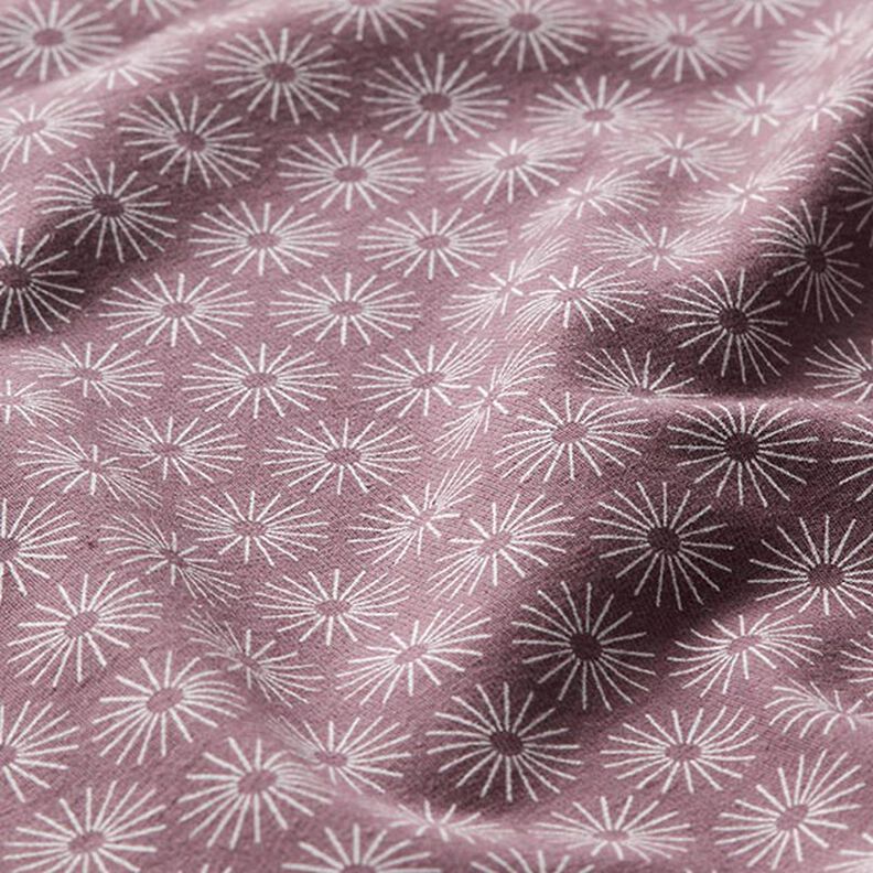Jersey de algodão flores de brilho – beringela,  image number 2