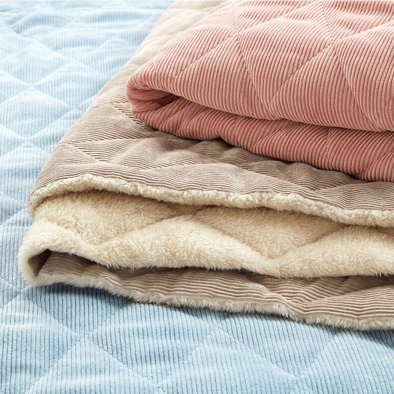 Tecido acolchoado Bombazine com reverso em pele Losangos – azul claro,  image number 6