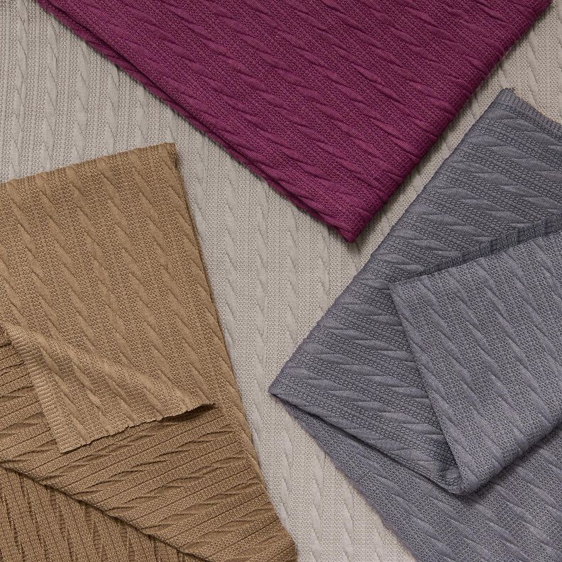 Malha Cloqué Padrão entrançado – duna,  image number 5