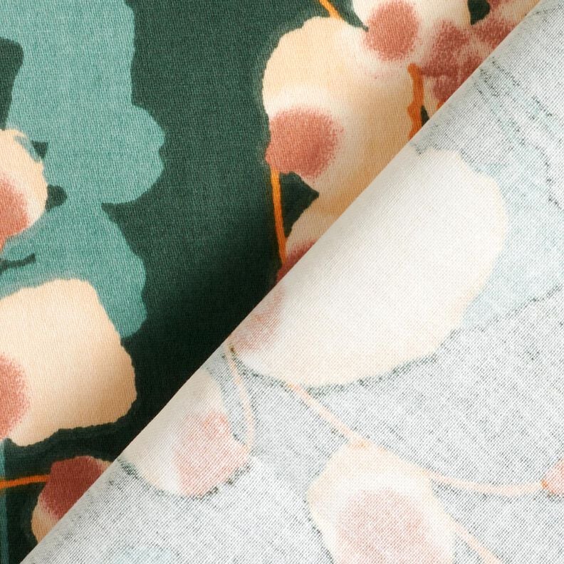 Cetim de algod&atilde;o Plantas trepadeiras &ndash; verde escuro/cor de areia,  image number 4