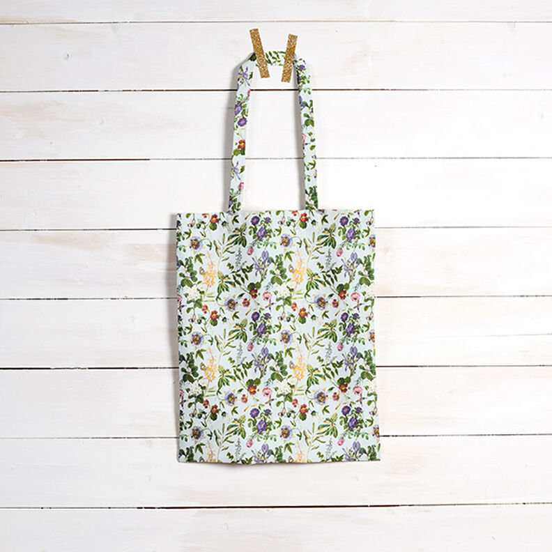 Popelina Tecido de algodão Esplendor de flores – azul claro,  image number 8