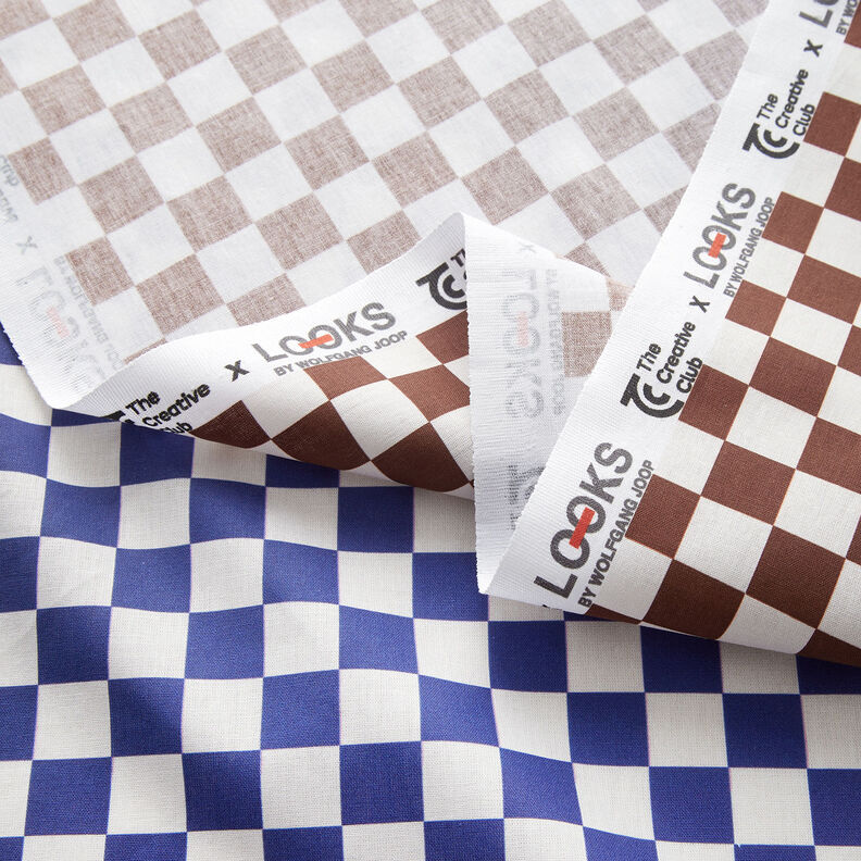 GOTS Popelina de algodão Padrão Tabuleiro de xadrez Gradação de cor | TCC x LOOKS by Wolfgang Joop –,  image number 4