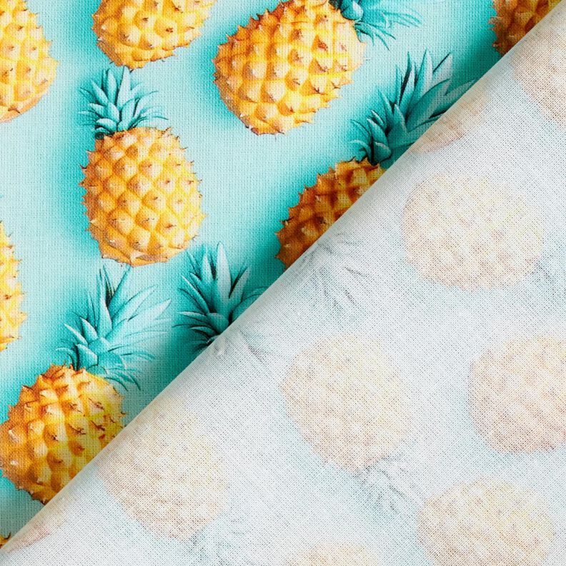 Tecido de algod&atilde;o Popelina Anan&aacute;s &ndash; azul marinho/amarelo,  image number 4