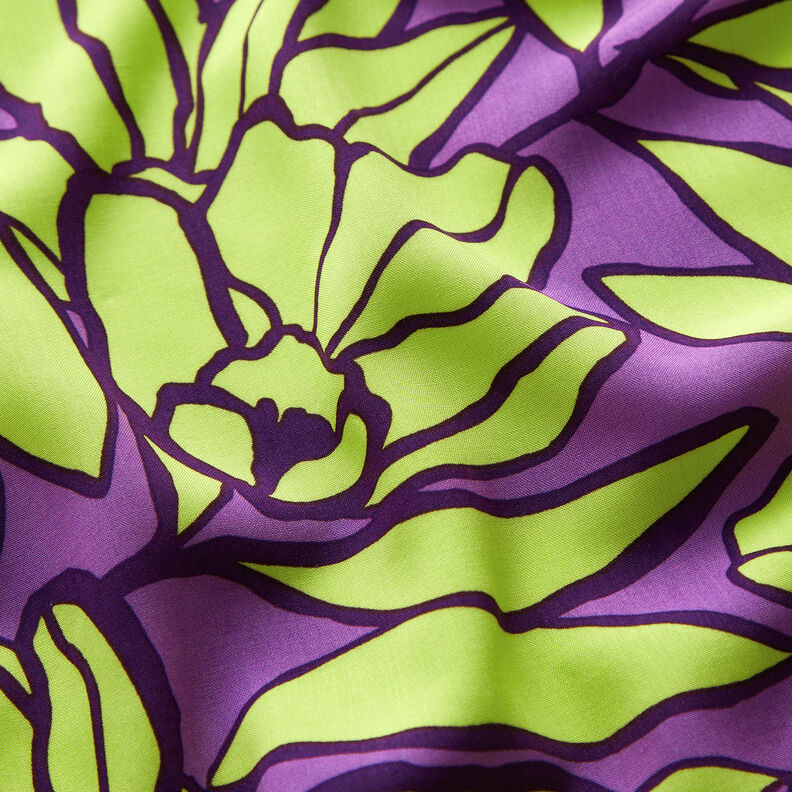 Lenzing Ecovero Inked Bouquet | Nerida Hansen – vermelho violeta médio/verde lima,  image number 2