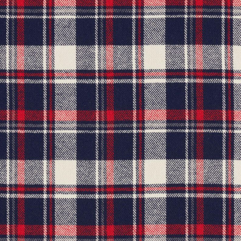 Flanela de algodão Xadrez – preto azulado/carmin,  image number 1