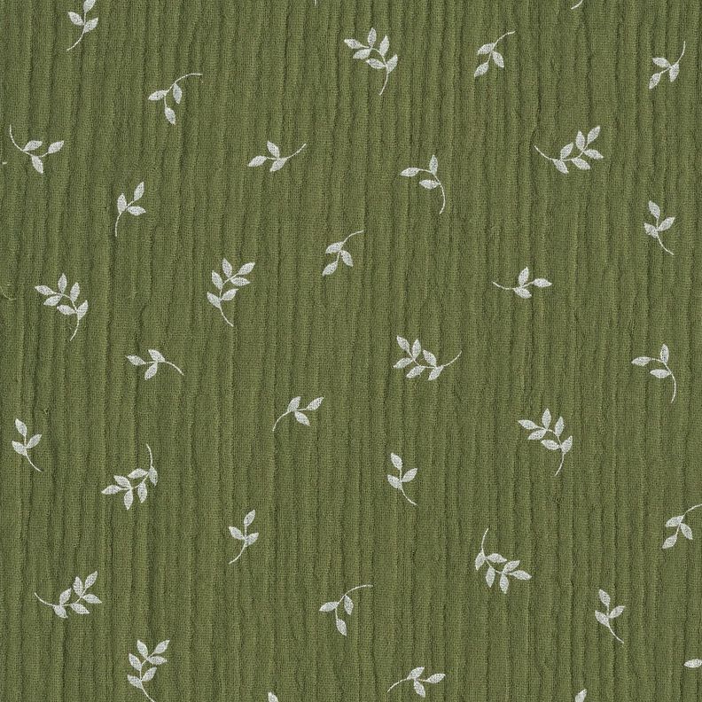 Musselina/ Tecido plissado duplo Ramo – verde-pinheiro/branco,  image number 1
