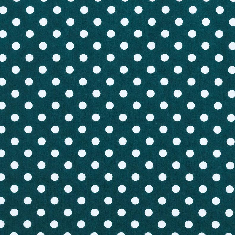 Popelina de algodão Polka Dots – verde escuro/branco,  image number 1