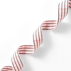 Fita de tecido Melange Riscas [27 mm] – rosa/preto, 