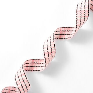 Fita de tecido Melange Riscas [27 mm] – rosa/preto, 