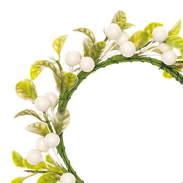 Coroa de flores Decoração com Bagas [Ø 9 cm/ 16 cm] – branco/verde,  image number 2
